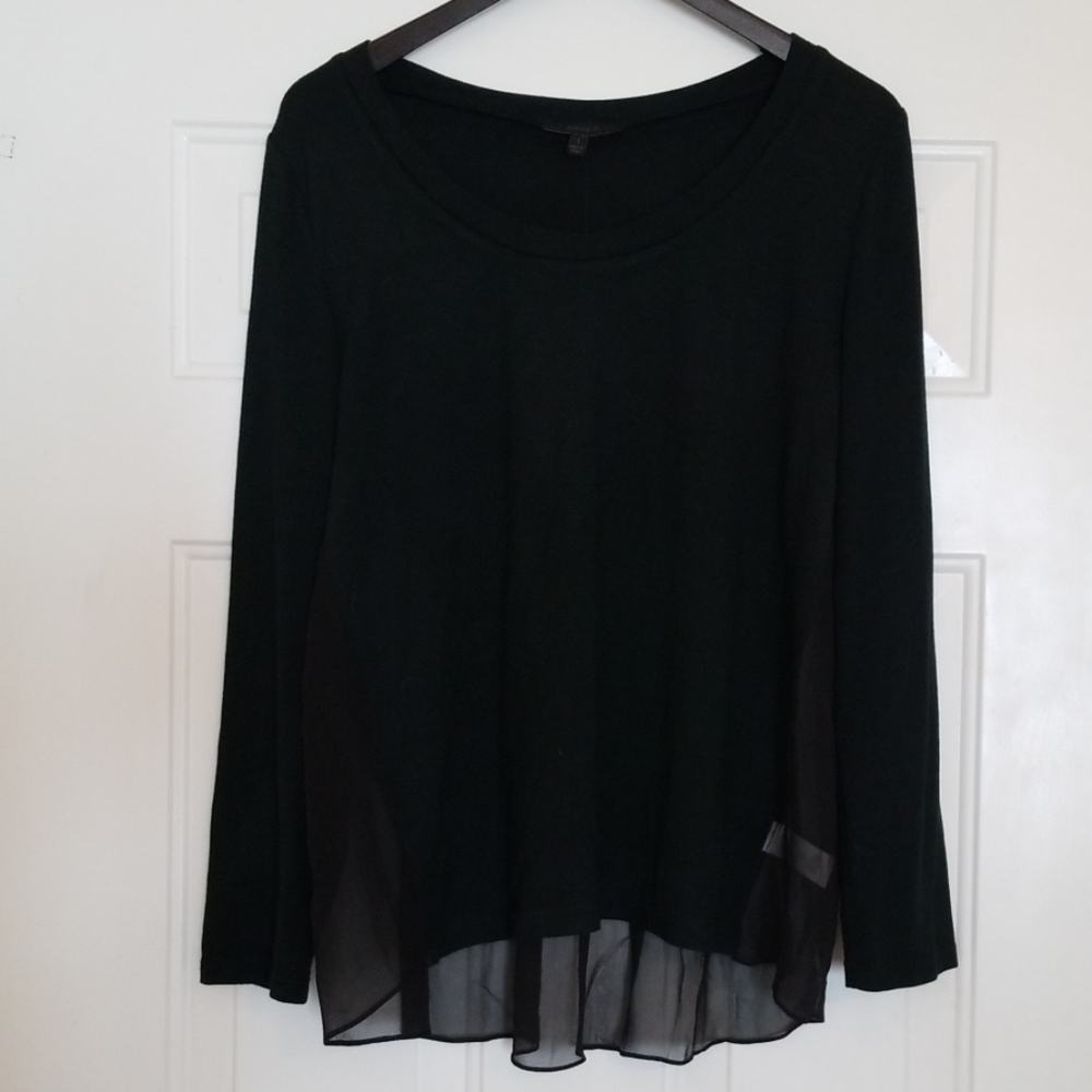 Aryn K Long Sleeve Shirt with Sheer Back